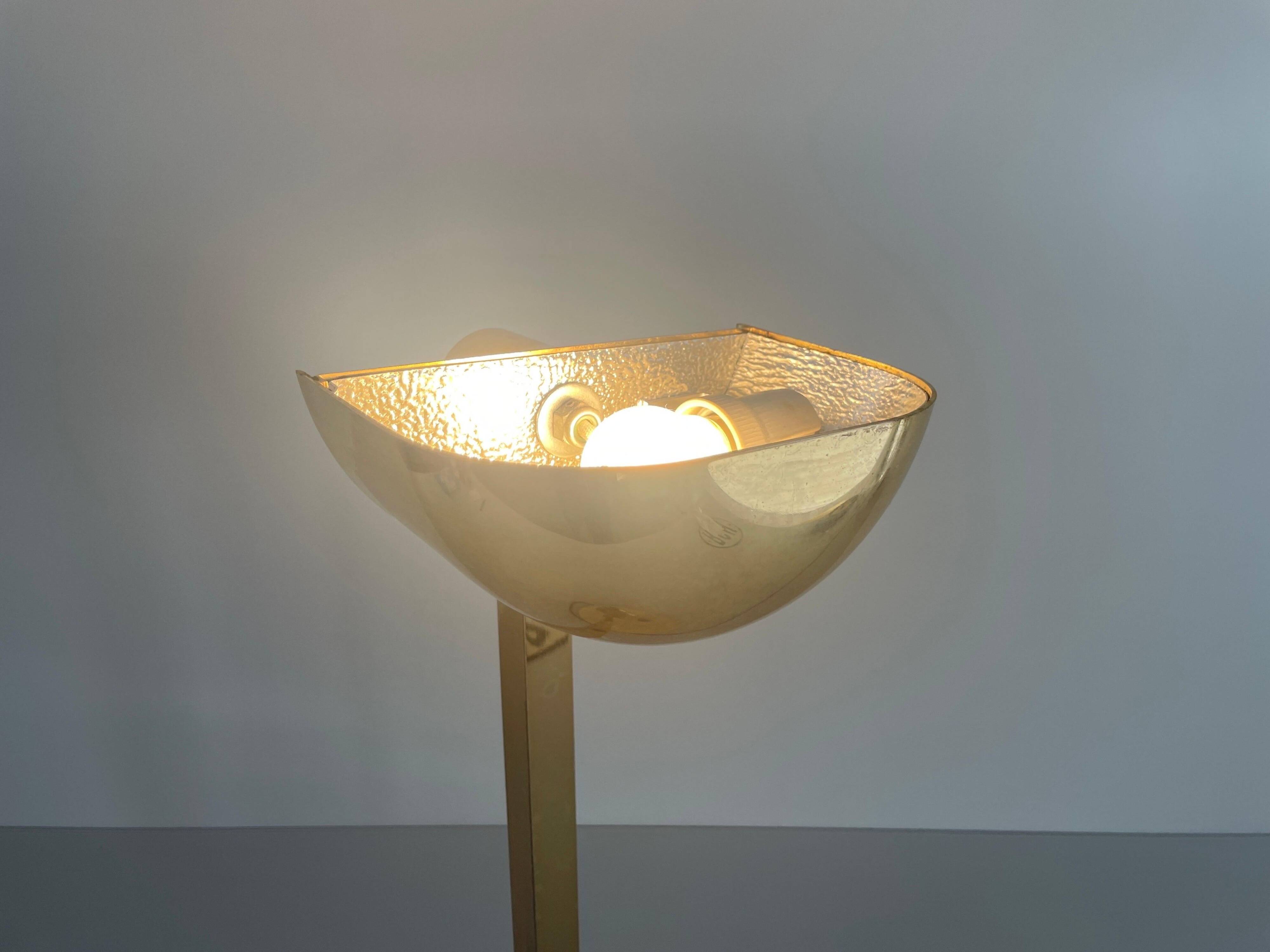 Large modernist desk lamp in brass by Hillebrand, 1960s, Germany.