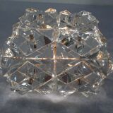 Gold-Plated & Crystal Glass Flush Mount Light from Kinkeldey, 1970s