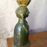Vintage anthropomorphic candlestick in glazed ceramic - Cathy Wurge