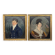 Pair of shabby chic style portraits