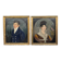 Pair of shabby chic style portraits