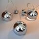 Set of 3 Benny Frandsen modular chrome pendant lights, Denmark 1970/80