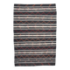 7x10 Black & Cream Large Vintage Kilim Rug, 204x300Cm