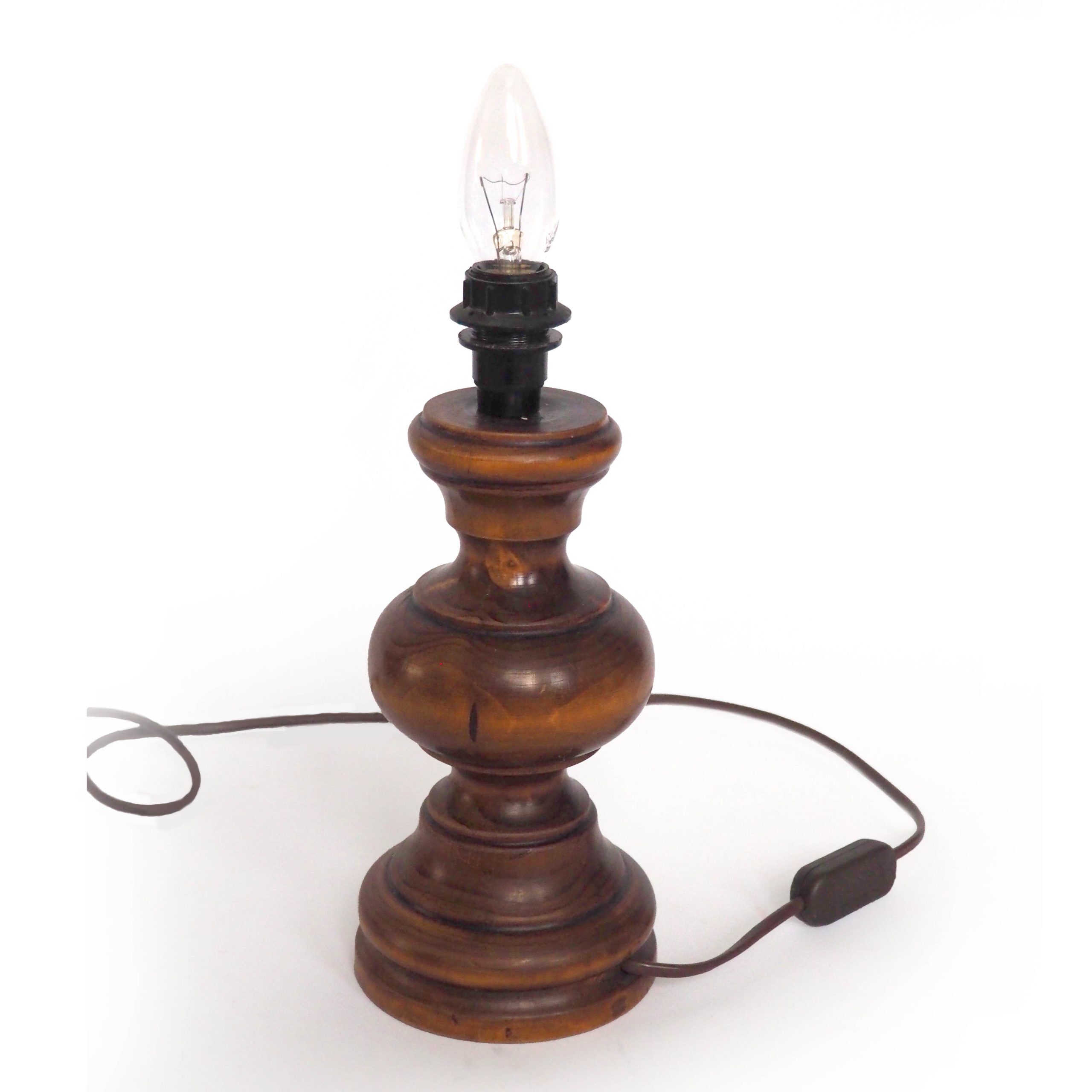 Turned wooden lamp base