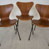 Chaises de salle à manger modèle 3107 en teck par Arne Jacobsen pour Fritz Hansen, lot de 2