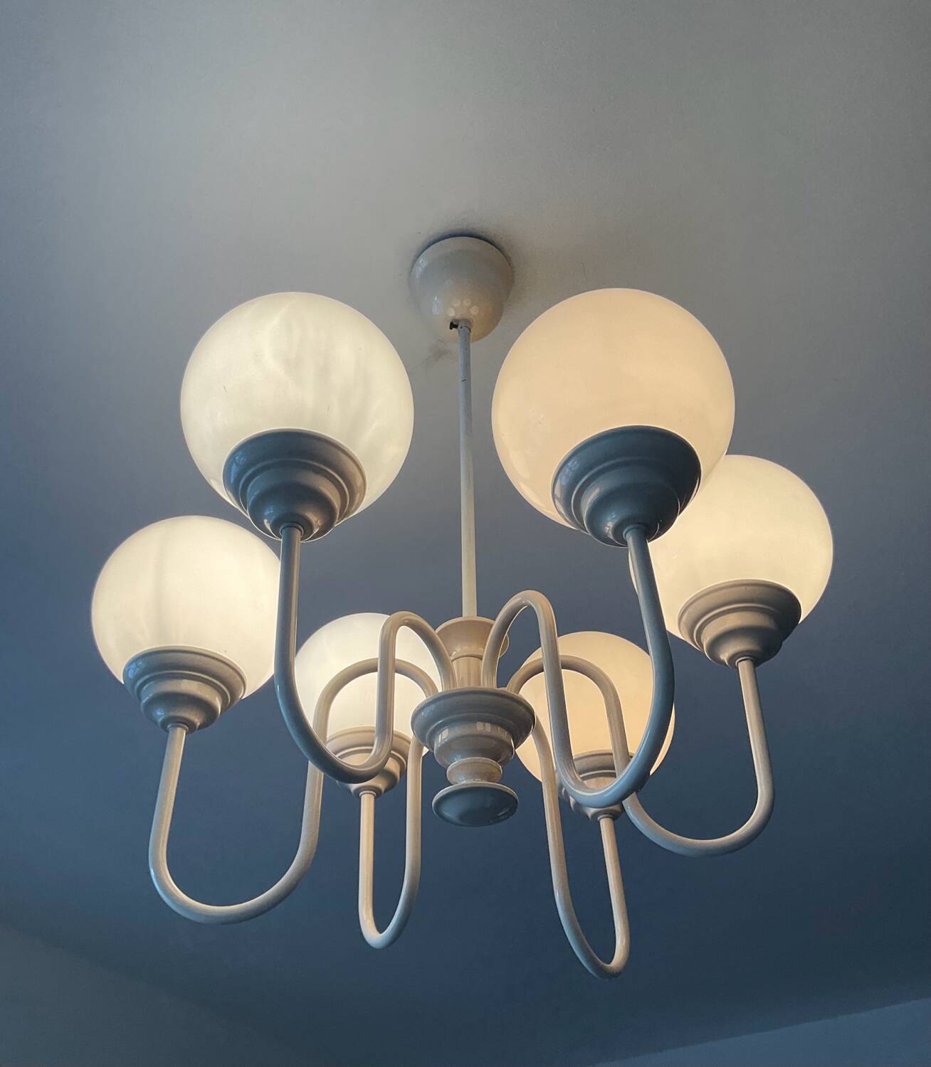 Lustre spoutnik Kaiser Leuchten, années 80
