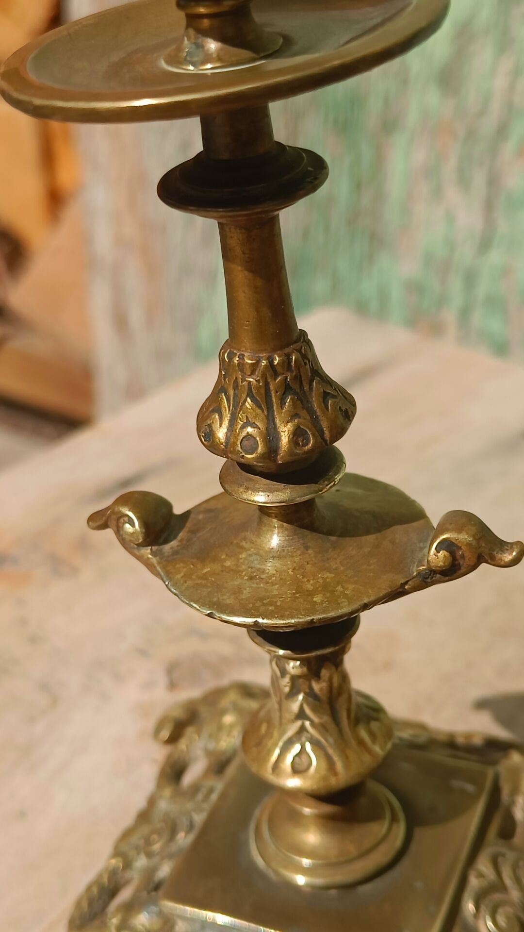 Pair of antique brass candlesticks – Napoleon III style