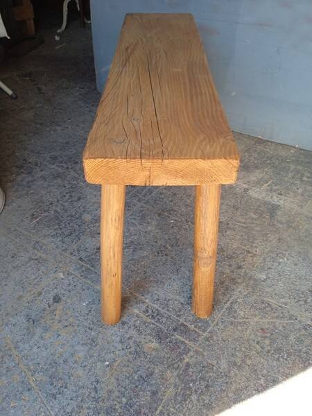 Bench 100 cm old solid wood patinated