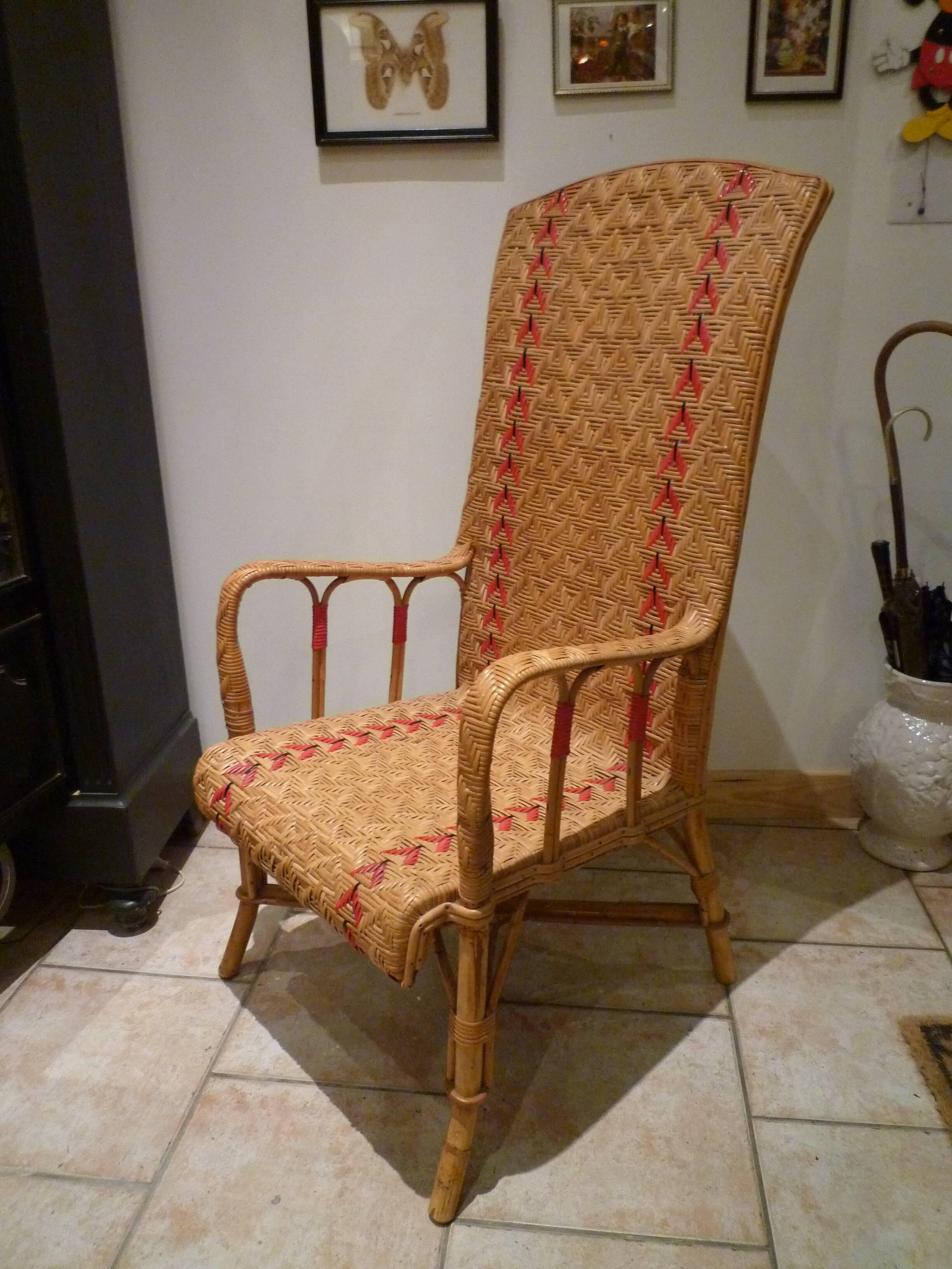 Fauteuil enfant en rotin et osier époque début XXe