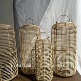 Small lantern-shaped rattan suspension H35 D15