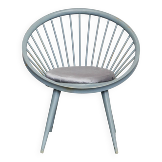 Chaise circulaire du milieu du siècle par Yngve Ekström pour les Suédois