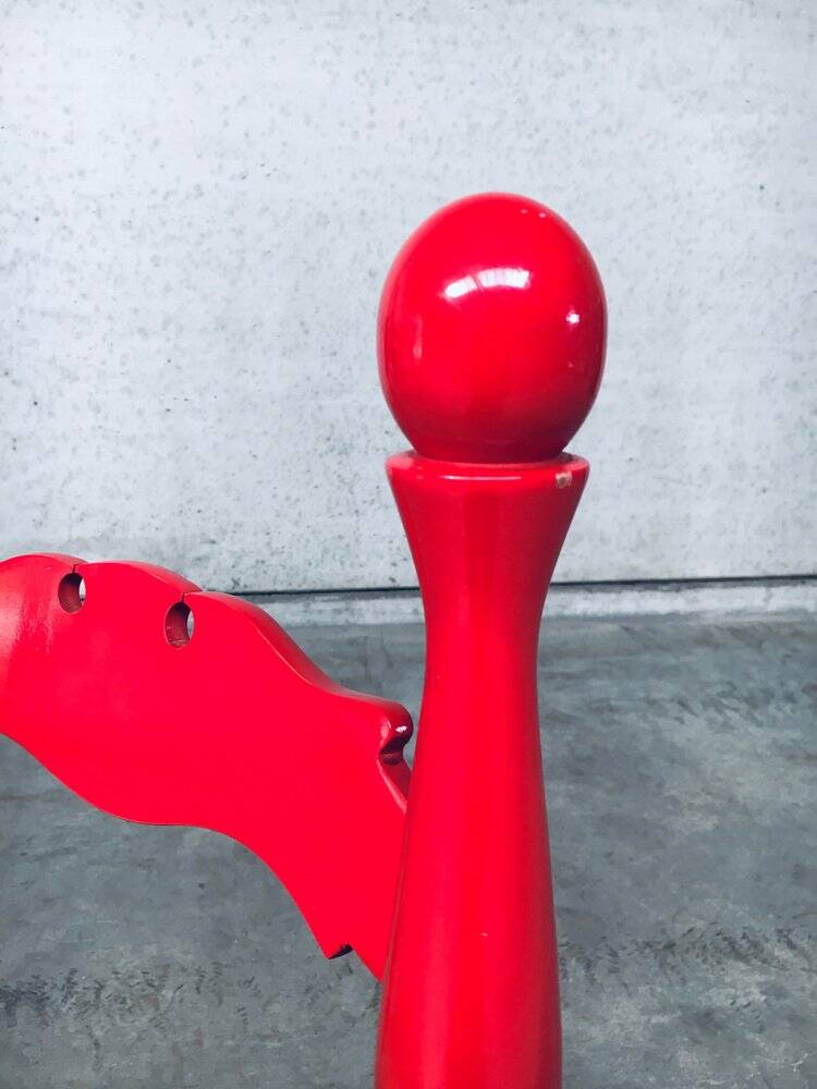 Set of Scandinavian Country Design Red Side Chairs, Sweden, 1960s