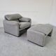 Armchair + ottoman Maralunga by Vico Magistretti for Cassina, 90s
