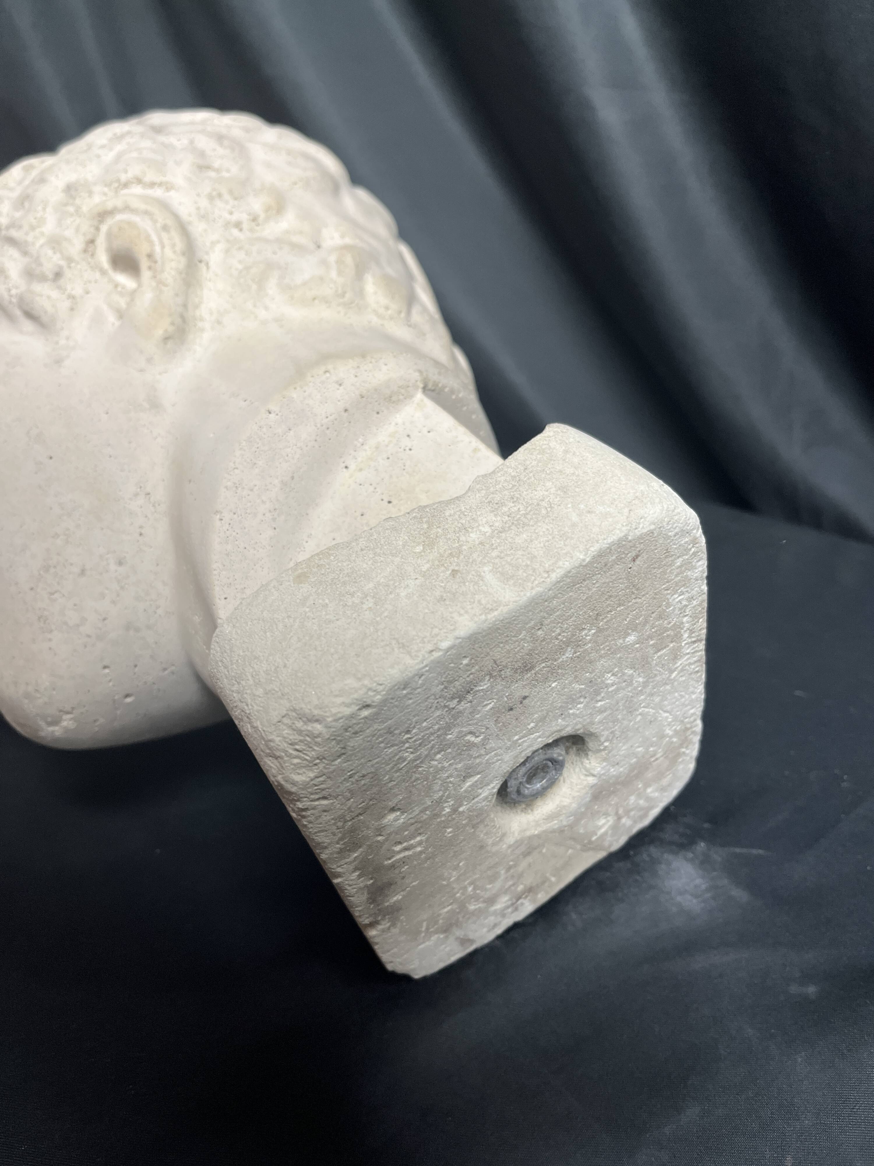 Antique Hermes head sculpture, patinated plaster, mid-20th century