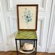 Vintage botanical board frame with blue flowers
