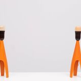 Voss Belysning Orange Enamel table lamps 1950s Denmark