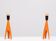 Voss Belysning Orange Enamel table lamps 1950s Denmark