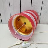 Opaline bedside lamp red and white 60's