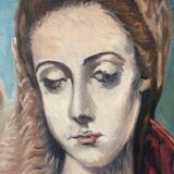 Peinture à l'huile d'une madone