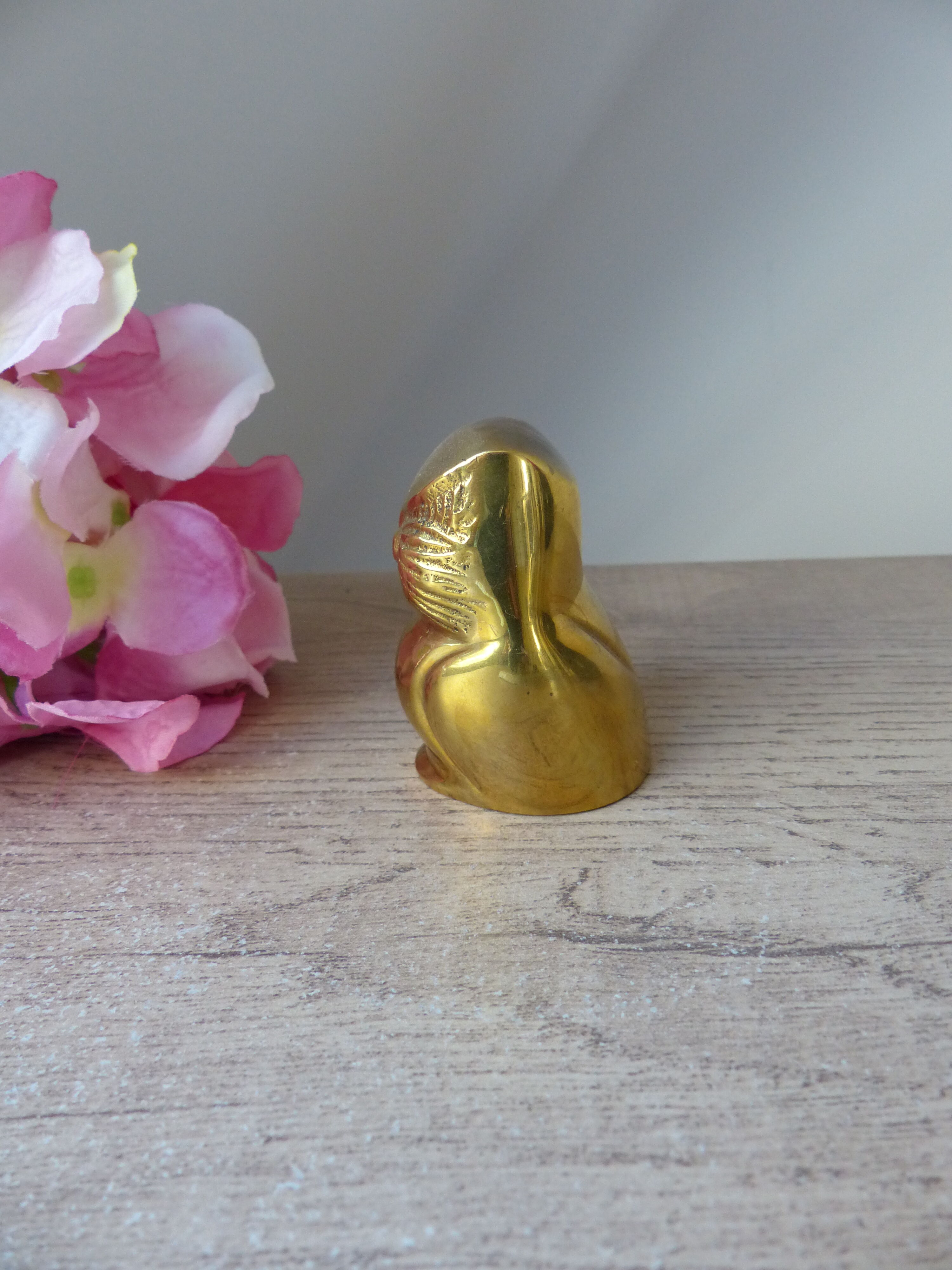 Figure Owl Hollow Brass Sculpture Vintage Collection