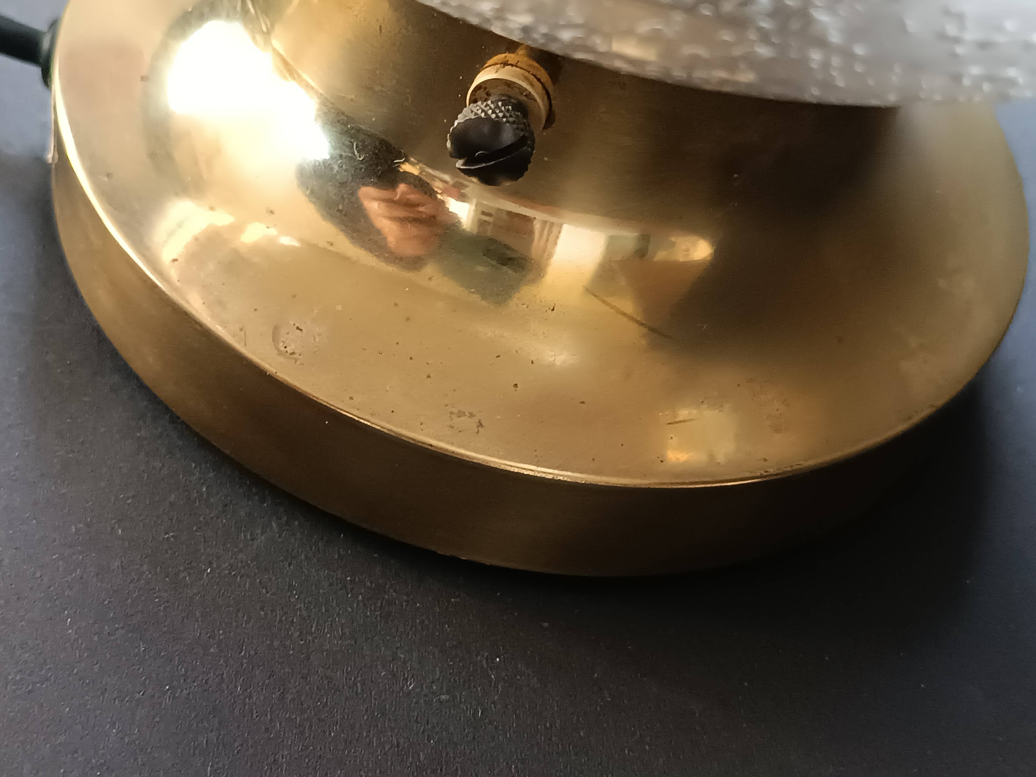 Vintage Limberg table lamp in bubbled glass and brass base