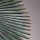 Monumental Valenti table lamp with fan palm leaf in bronze and brass, 1970s