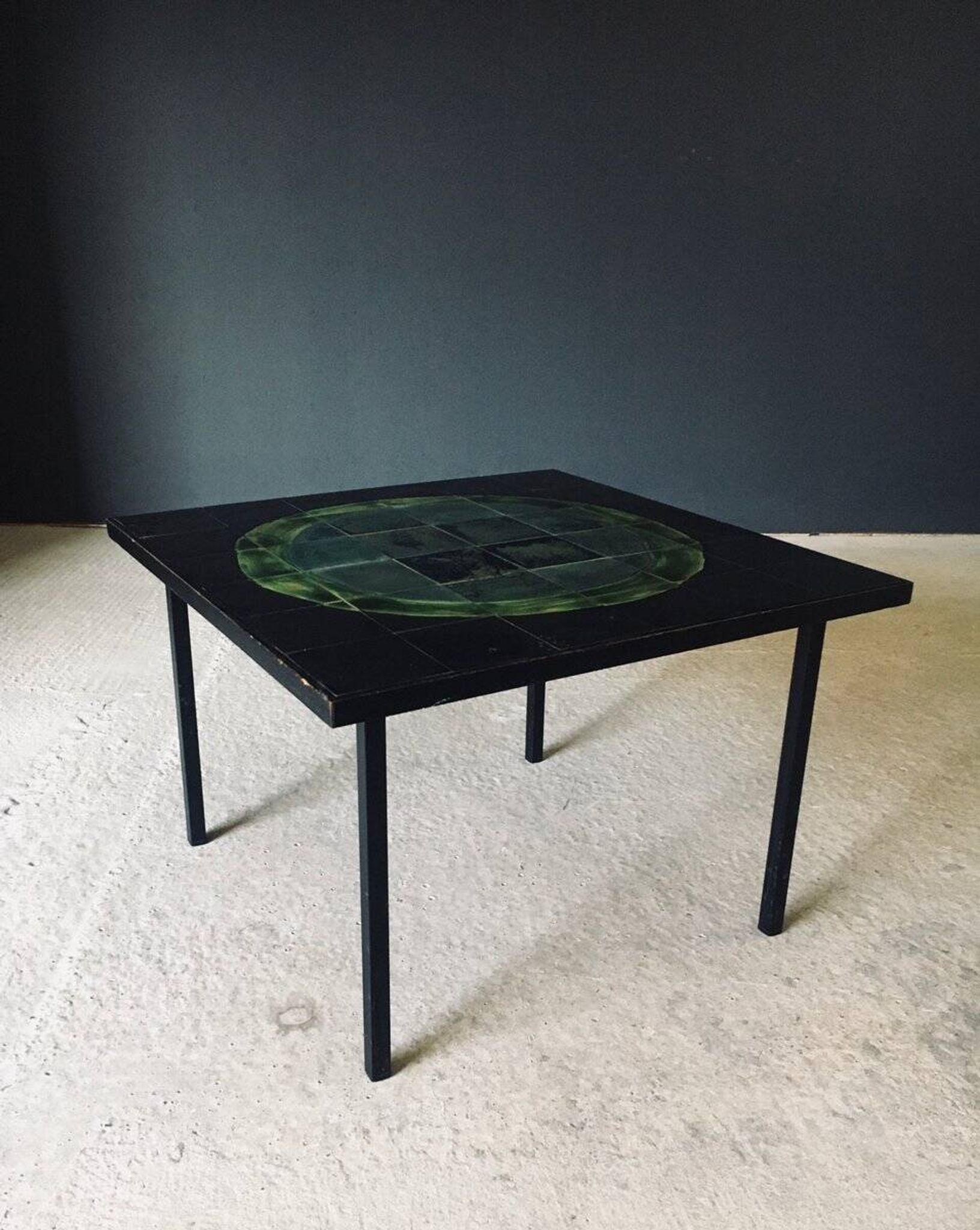 Mid-Century Studio Ceramic Tile Coffee Tabe, Belgium, 1960s
