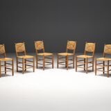 "Bauche" Dining Chairs by Charlotte Perriand for Steph Simon, France, 1950s