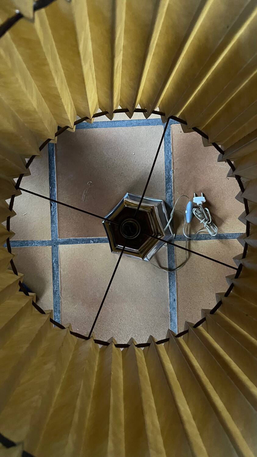 Vintage brushed stainless steel table lamp