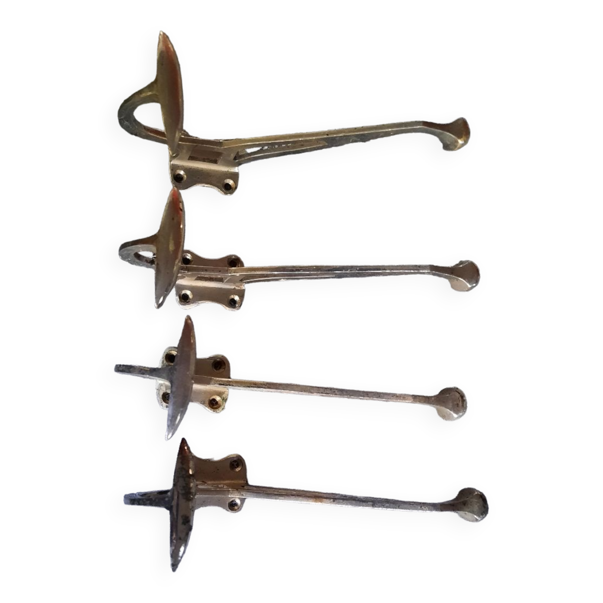 Set of 4 chrome-plated brass wall hooks