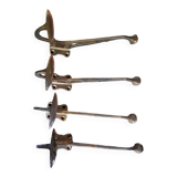 Set of 4 chrome-plated brass wall hooks
