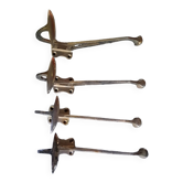 Set of 4 chrome-plated brass wall hooks