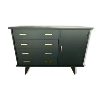 Commode vintage vert foncé