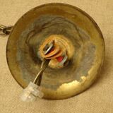 Chandelier lantern brass hexagonal vintage glass plates