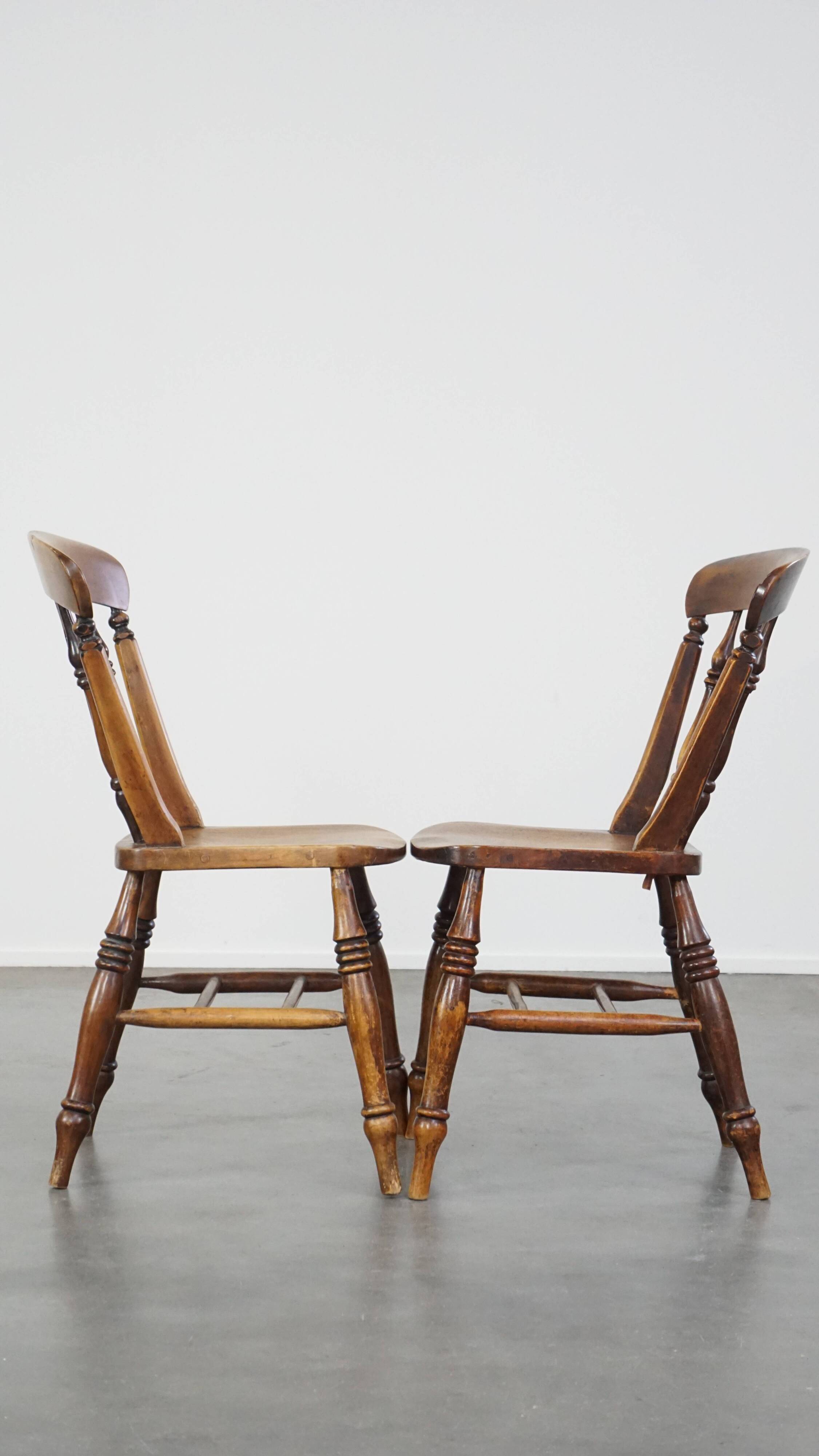 Set of 4 antique English dining chairs from the mid-19th century
