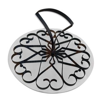 Glass and wrought iron cheese platter