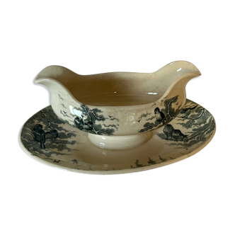 Sarreguemines Snow Sauce Boat