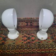 Pair of wall lights from the 1950s in porcelain.