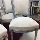 Louis XVI style wooden living room, nineteenth century, consisting of 5 elements completely renovated