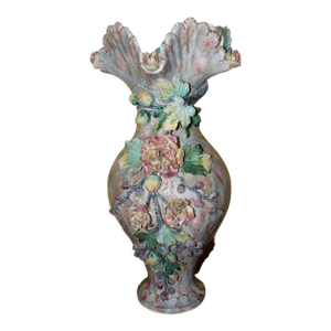 Vase en barbotine céramique - fin xix