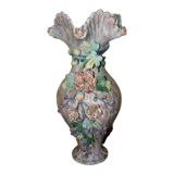 Vase en barbotine céramique fin XIX ème siècle
