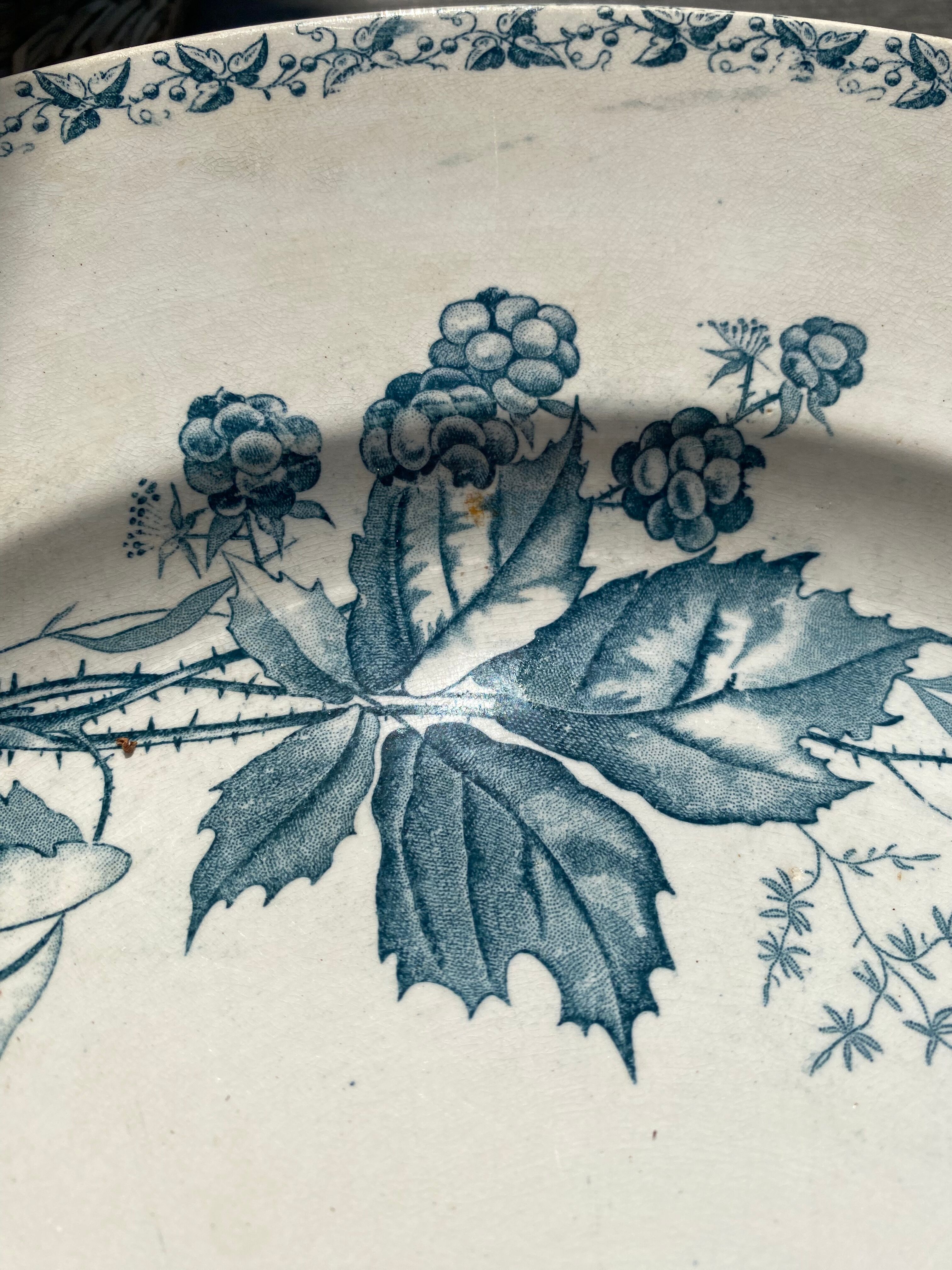 Iron earth dish Badonviller blackberry model