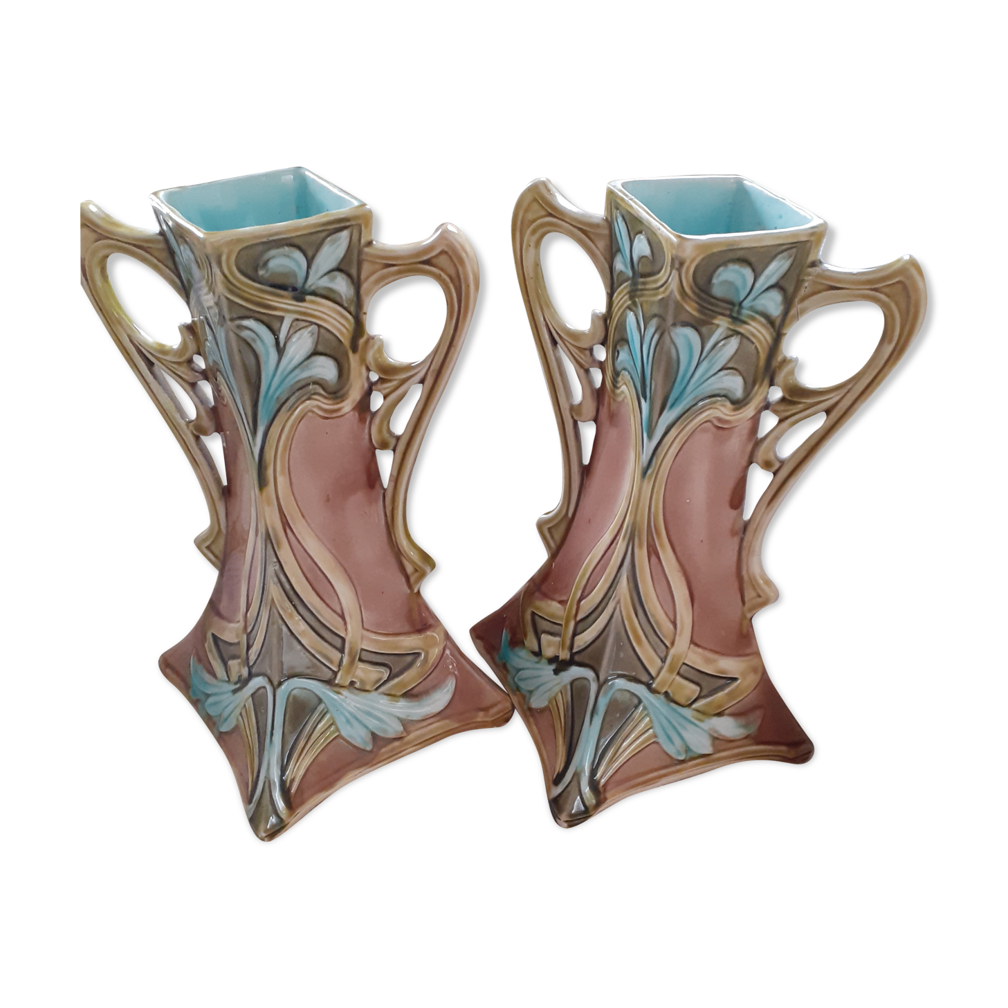 Pair of large Vases from the Art Nouveau era. Mr. Onnaing.
