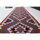 1970s Vintage Turkish Oushak Handmade Wool Cotton Purple Runner Rug 90x364