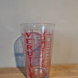 Verutile measuring cup vintage Reims France screen-printed glass