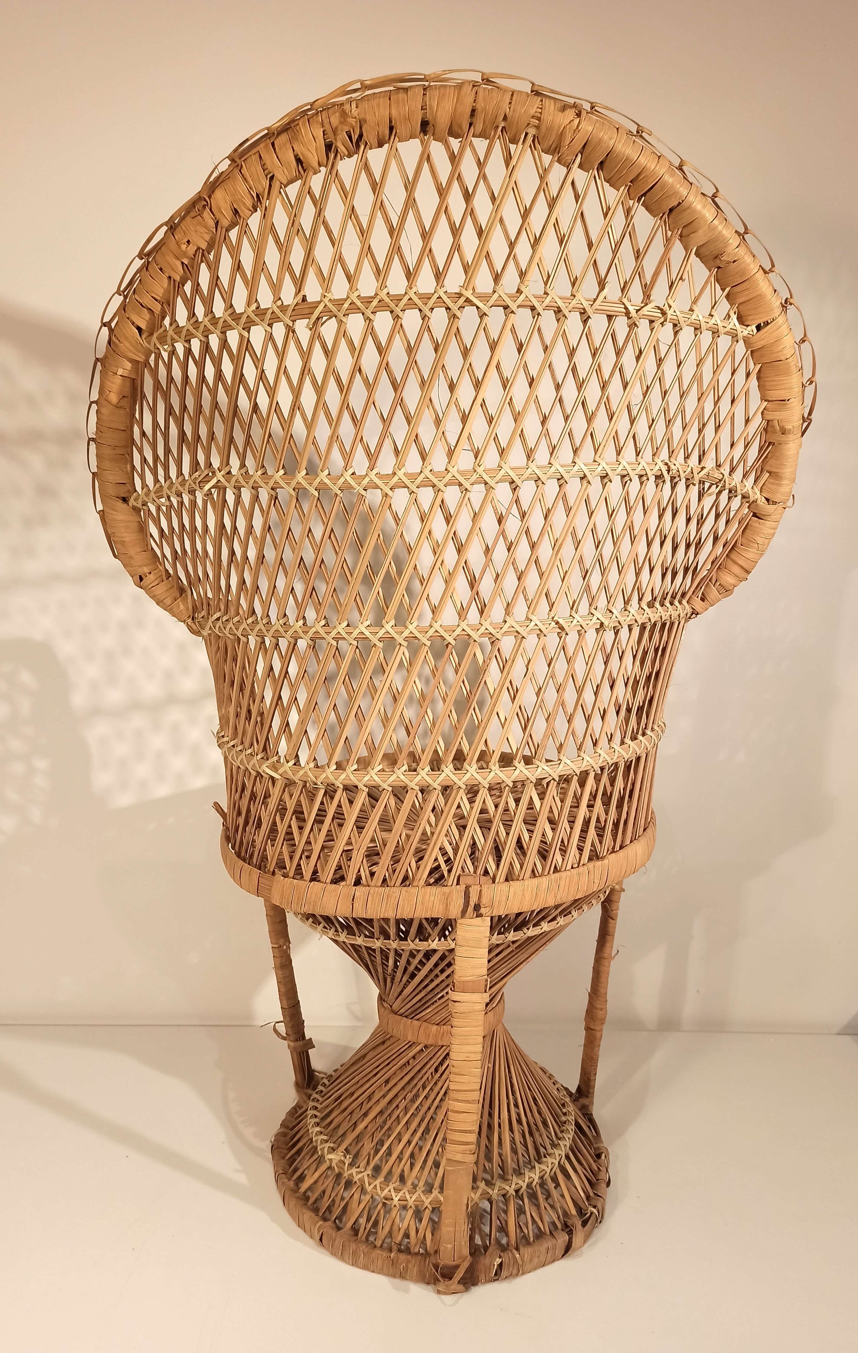 Fauteuil "Emmanuelle" en rotin pour enfant
