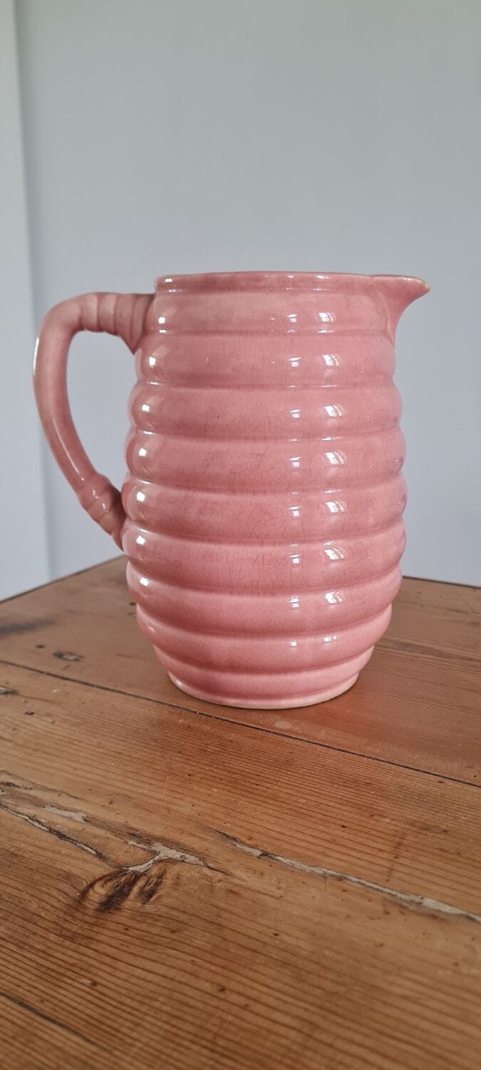 Glazed stoneware pitcher
