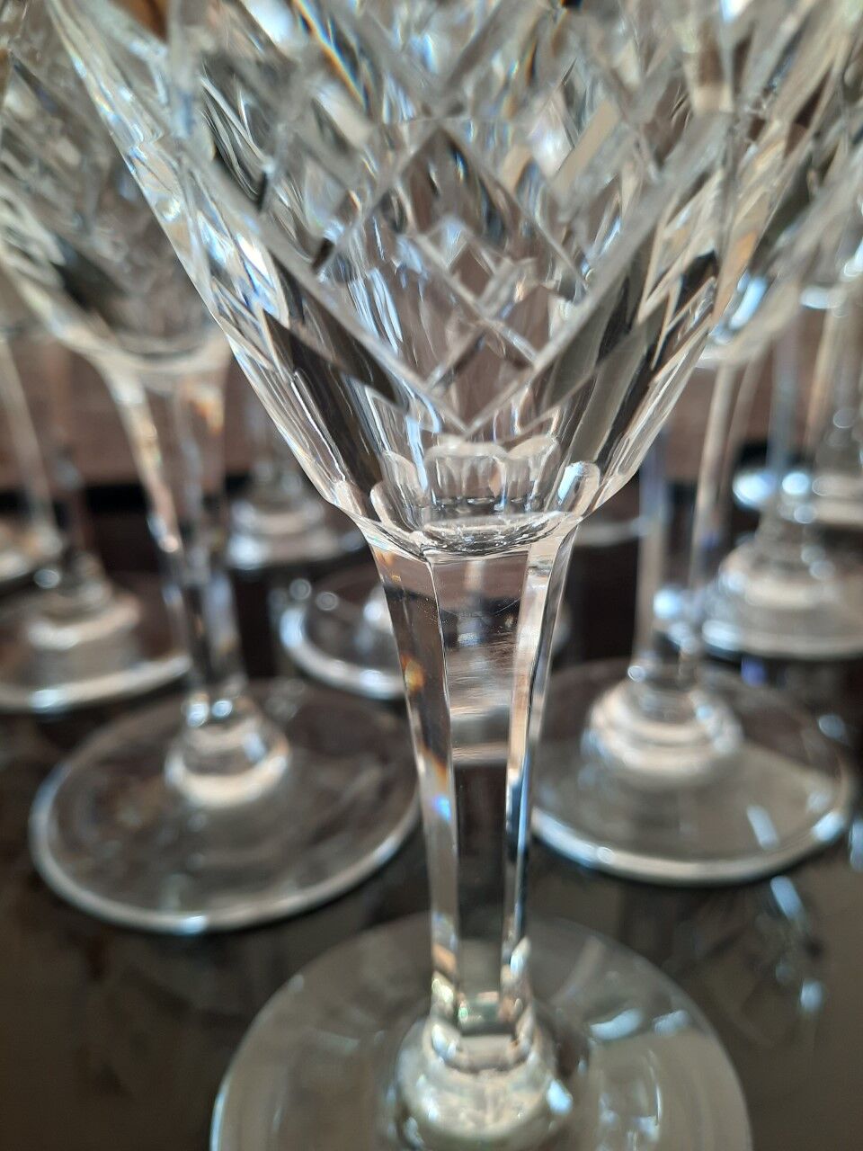 Set of 10 antique crystal glasses