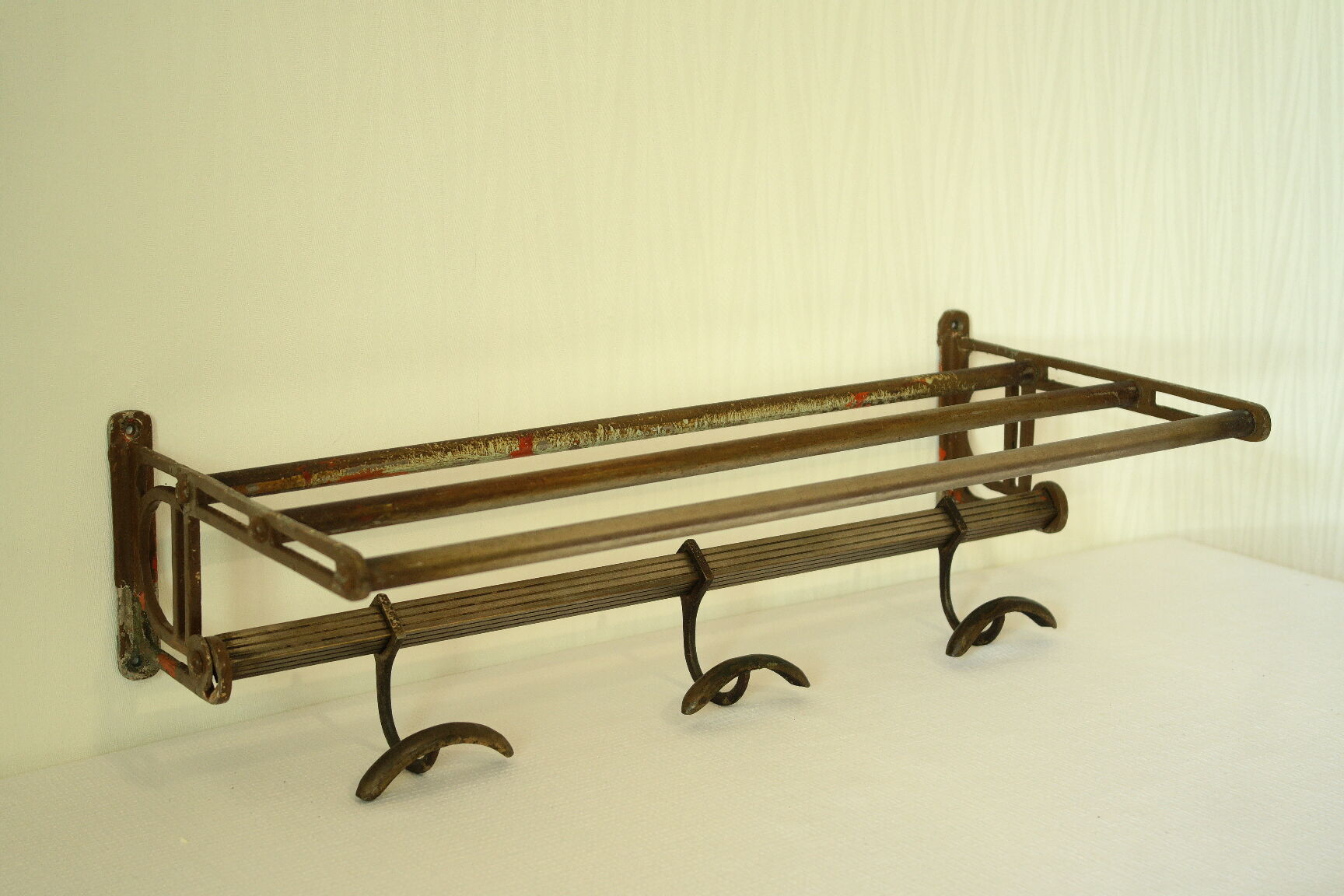 Old metal locomotive/train wall coat rack