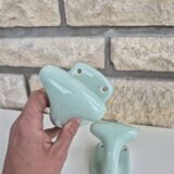 Set of two Green Porcelain Coat Hooks